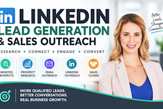 linkedin lead gen, prospect research, b2b leads, sales outreach, sales closer