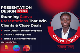 design modern canva presentation, powerpoint and pitch deck slides