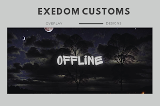 design custom dark twitch overlay 3 scenes 1 webcam