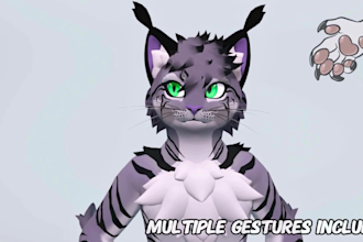 do custom furry vrchat avatar, 3d fursona vtuber model, nsfw avatar vrm vseeface