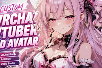 create custom 3d vtuber avatar, vrchat avatar and vroid character models