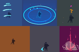 create pixel vfx, explosion effects, skill icon, pixel art animation