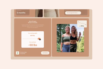 design a weight loss website, nutrition, fitness coach website