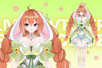 draw and rig male or female 2d vtuber model, live2d vtuber, v tuber rigging
