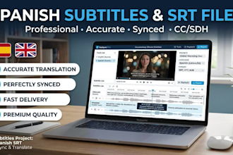 translate english to spanish subtitles, captions and srt files