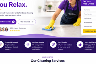 do house cleaning website, office cleaning website and wordpress website