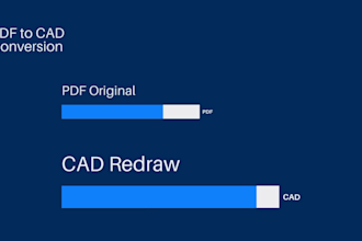 convert pdf to cad, redraw house plan, and draft architectural blueprint