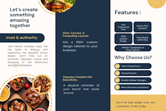 design tri fold brochure menu for your brand