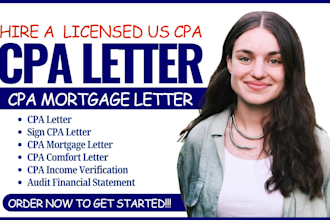 prepare CPA letter CPA mortgage letter audit financial statement profit and loss