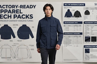 create a factory ready apparel tech pack for manufacturing