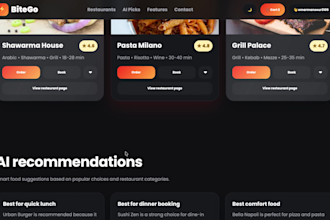 create modern restaurant website