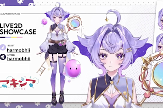 design and rig live2d vtuber model anime style male and female vtuber model
