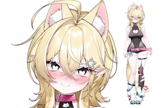 create live2d vtuber design, vtuber model, png tuber model, live2d character