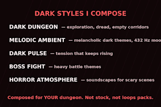 compose dark ambient and horror game music, dungeon and boss themes