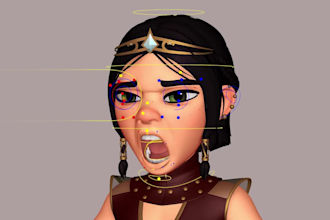 rig 3d character for daz studio,human ik,facial track,rig for livestream,vrm rig