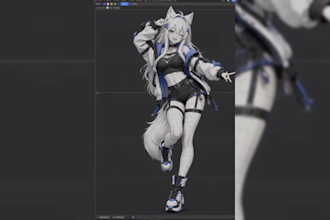 created stylized vrchat character avatar with rig