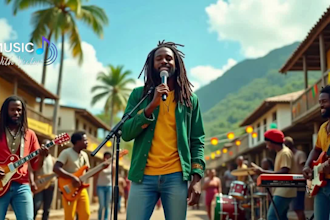 4k quality ai reggae music video ai rasta music vibes for jamaican artist ai rap