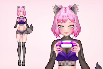 design and rig female nsfw vtuber live2d vtuber model rigging vtuber commission