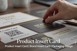 design amazon product, package and brand insert card