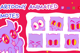 do custom cartoony animated emotes for your twitch streams