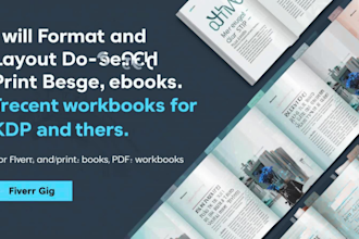 format and layout design print books, ebooks, PDF, workbooks for KDP and others