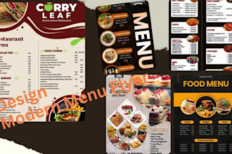 design modern menu card of your restaurant, cafe and bakery