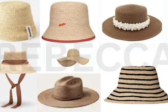 do raffia bucket hat tech pack straw bucket hat techpack design, beanie techpack