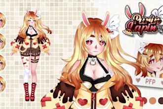 design and rig live2d vtuber model 2d vtuber model vtuber commission 2d anime