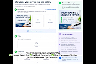 proofread, edit, and correct grammar and spelling
