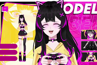 draw and rig 2d vtuber model, vtuber character, live2d rigging, vtuber design