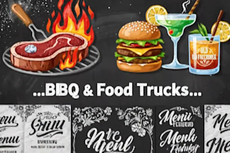 design chalkboard BBQ menu board for restaurant