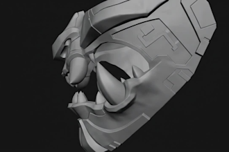 design a custom 3d mask for cosplay, halloween, gala, or masquerade