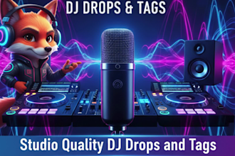 do custom dj drops and tags podcast jingle radio imaging hype intro in 1 day