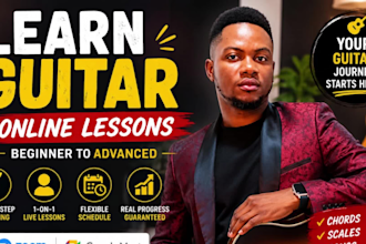 give you personalized guitar lessons and lesson materials
