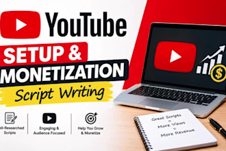 do youtube setup, channel setup and monetization content