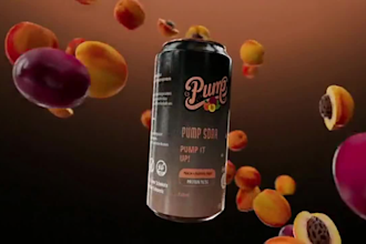 create 3d beverage animation 3d photorealistic product video