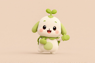 design and rig stylized 3d cute cartoon, mascot character for animation