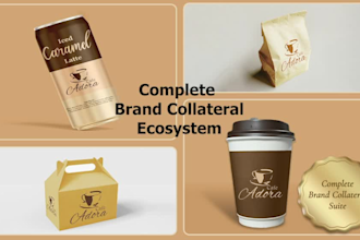 design modern coffee shop and bakery packaging branding