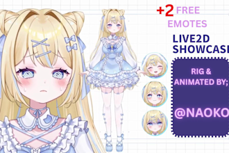 draw and rig live2d vtuber model, vtuber model, live2d model vtuber rigging