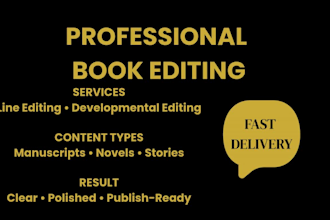 professionally line edit and polish your fiction manuscript
