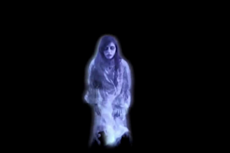 create spooky halloween hologram animation vj loop and haunted projection effect