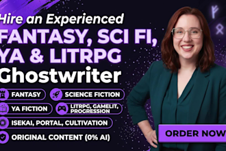 be your fantasy ghostwriter, sci fi story, litrgp, ya fiction, book editor