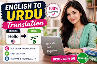 translate english to urdu documents accurately and fast
