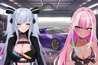 design vtuber model vtuber rigging, 2d vtuber live 2d model for  steaming