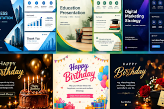 design professional logo, presentations, birthday and more