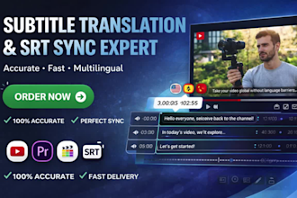 translate and sync subtitles for youtube videos srt professionally