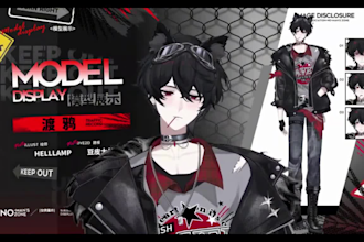 design custom vtuber model  art live2d model character rigging in anime style