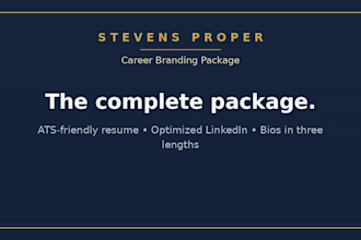 write your resume, linkedin, and bio package