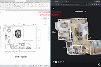 convert matterport to an accurate autocad floor plan with dimensions