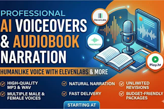 create high quality ai voiceovers and audiobook narration using elevenlabs